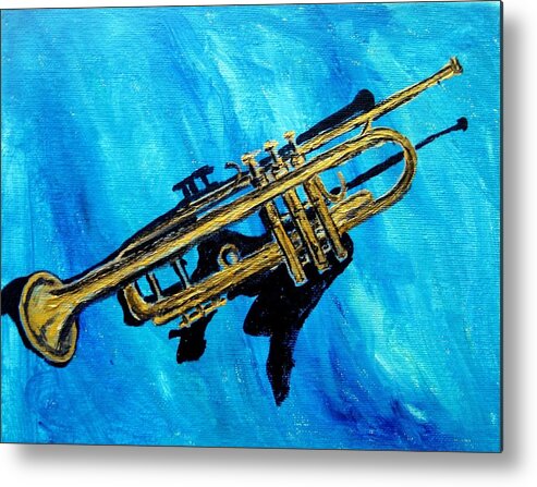 Trumpet Metal Print featuring the painting Trumpet by Amanda Dinan