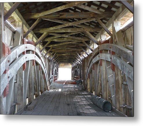 Covered Bridge Metal Print featuring the photograph Tunnel of Love by Jeanette Oberholtzer