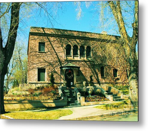Stone Metal Print featuring the digital art Vicotian Moorish Style Mansion Denver 1800s by Annie Gibbons