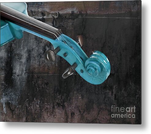 Violin Metal Print featuring the photograph Violinelle - Turquoise 05a2 by Variance Collections