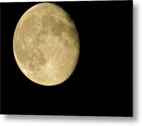 Moon Metal Print featuring the photograph Waning Moon by Azthet Photography