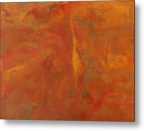 Orange Metal Print featuring the mixed media Warmth by Aimee Bruno