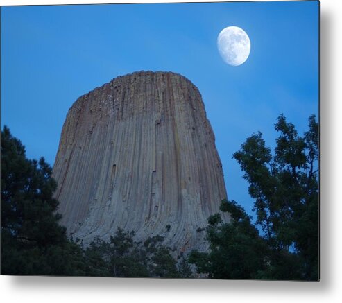 Devil Metal Print featuring the photograph Waxing Moon over Bear Lodge by HW Kateley