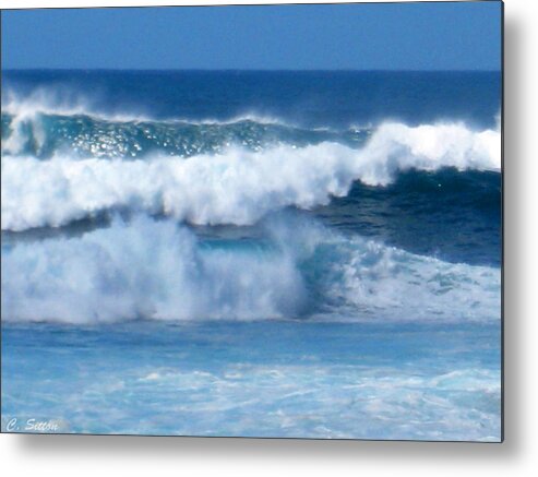 Hawaii Photographs Metal Print featuring the photograph Wiameahia Waves by C Sitton