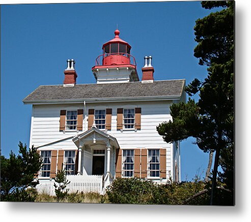 Oregon Coast Metal Print featuring the photograph Yaquina Bay Lighthouse by Nick Kloepping