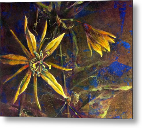 Floral Metal Print featuring the painting Yellow Passion by Ashley Kujan