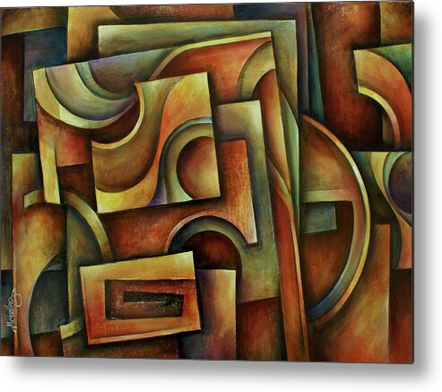 Abstract Metal Print featuring the painting ' Evolution of Space ' by Michael Lang