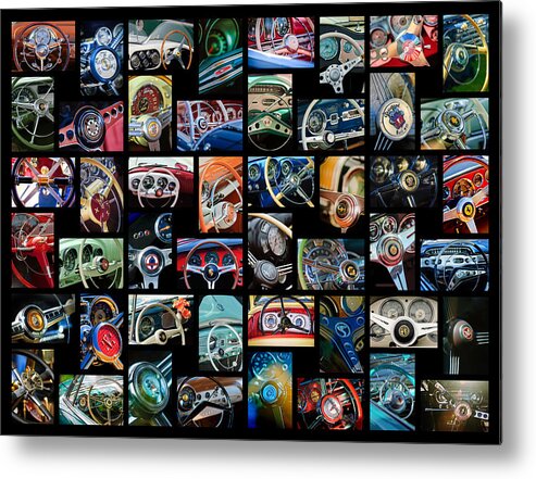  Steering Wheel Art Metal Print featuring the photograph Steering Wheel Art -01 by Jill Reger