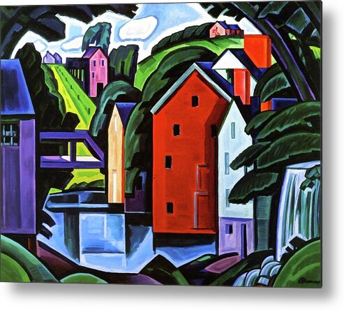 Oscar Bluemner Metal Print featuring the painting Abstract Landscape #1 by Oscar Bluemner