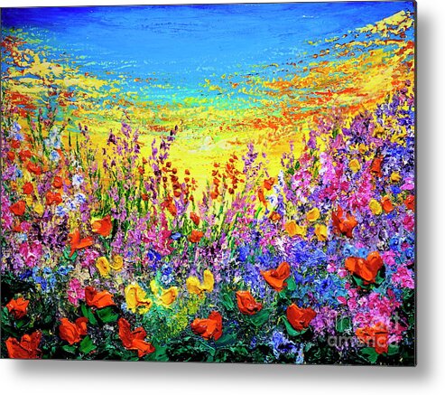 Sunset Metal Print featuring the painting Color My World #2 by Teresa Wegrzyn