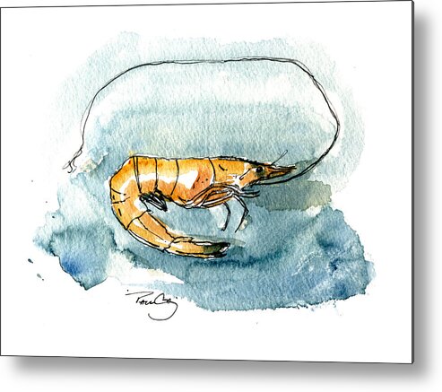 Gulf Of Mexico Metal Print featuring the painting Gulf Shrimp by Paul Gaj