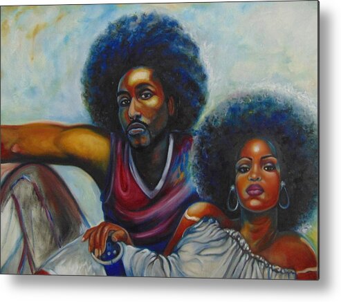 African American Art Metal Print featuring the painting Black Power by Emery Franklin