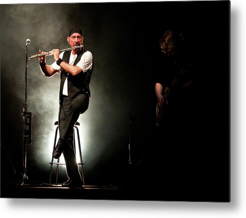 Juthro Tull Metal Print featuring the photograph Ian Anderson of Juthro Tull live concert by Michalakis Ppalis