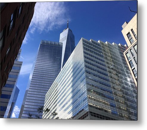 New York Metal Print featuring the photograph Looking Up #1 by Val Oconnor