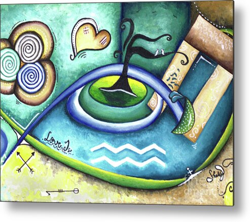 Love Metal Print featuring the painting Love and Symbols Right by Shelly Tschupp