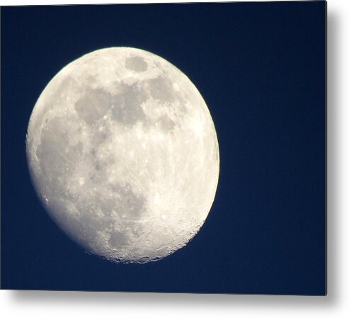 Moon Metal Print featuring the photograph Moon in Blue #1 by Suzanne DeGeorge
