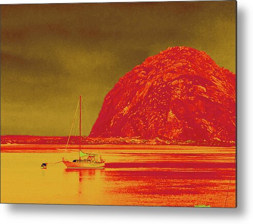 Morro Bay Rock Metal Print featuring the photograph Morro Bay Rock #1 by Bill Owen