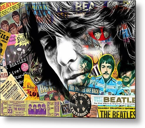 George Harrison Metal Print featuring the mixed media George Harrison Collecton #1 by Marvin Blaine