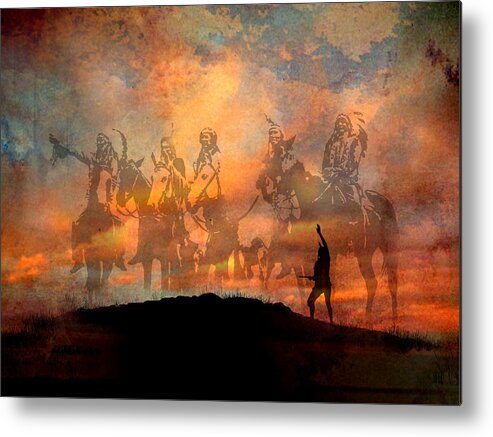 Native Americans Metal Print featuring the painting Forefathers #2 by Paul Sachtleben