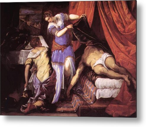 Tintoretto Metal Print featuring the painting Judith and Holofernes #5 by Tintoretto