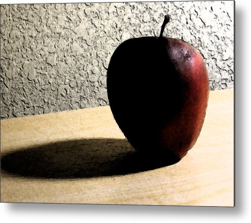 Apple Metal Print featuring the digital art Red Apple #2 by Eric Forster