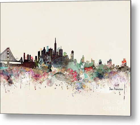 San Francisco California Metal Print featuring the painting San Francisco California #2 by Bri Buckley