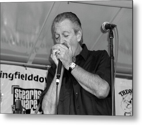 Music Metal Print featuring the photograph 2003 Charlie Musselwhite Concert by Mike Martin