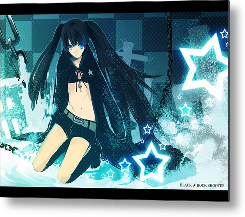 Black Rock Shooter Metal Print featuring the digital art Black Rock Shooter #24 by Super Lovely