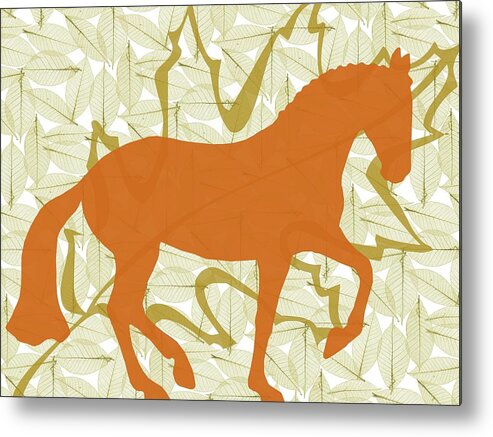 Animated Metal Print featuring the photograph Autumn Piaffe  by Dressage Design
