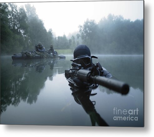 Special Operations Forces Metal Print featuring the photograph Special Operations Forces Combat Diver by Tom Weber