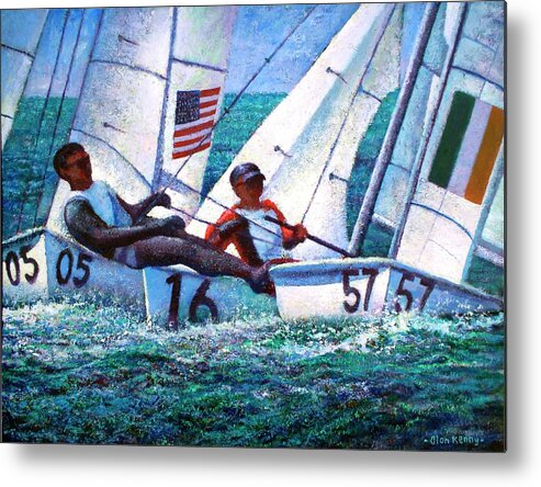 Yacht Metal Print featuring the painting The Sea by Alan Kenny