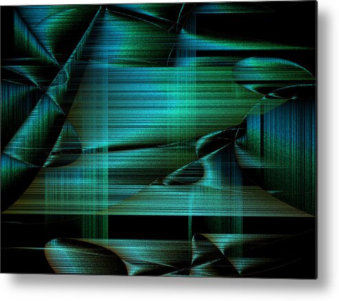 Rithmart Abstract Fade Fading Lines Organic Random Computer Digital Shapes Changing Colors Directions Fading Lines Shapes Uniondale Metal Print featuring the digital art 4x3.53-#rithmart by Gareth Lewis