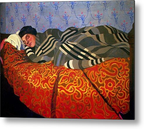 Felix Vallotton Metal Print featuring the painting Sleeping #1 by MotionAge Designs