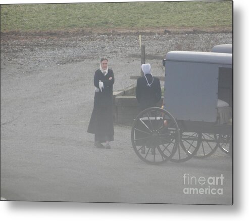 Amish Metal Print featuring the photograph A Friendly Goodbye by Christine Clark