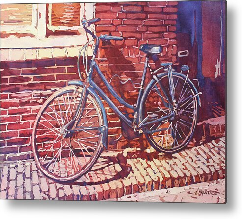 Bicycle Metal Print featuring the painting A Girl's Best Friend by Jenny Armitage