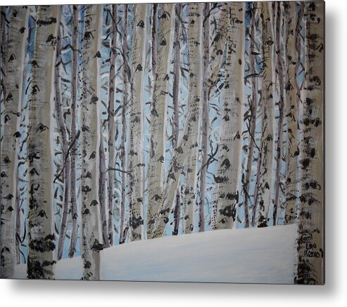 Aspen Metal Print featuring the painting A Grove of Aspens by Cami Lee