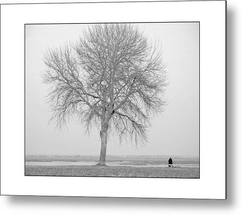 Depression Alone Defeat Problem Flop Sadness Meditation Failure One Thinking Lonelyness Thought Man Silhouette People Metal Print featuring the photograph A quiet moment in life by Antonio Costa