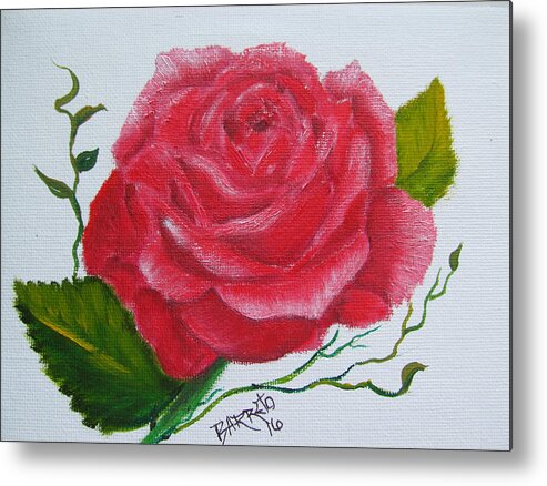 Love Metal Print featuring the painting A Rose For You by Gloria E Barreto-Rodriguez