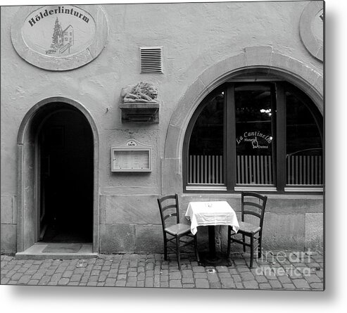 Table For Two Metal Print featuring the photograph Waiting for two by Martina Rall