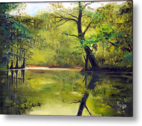 A Waccamaw Evening Metal Print featuring the painting A Waccamaw Evening by Phil Burton