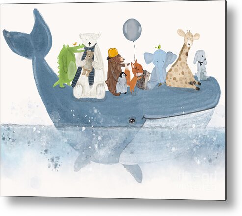 Whales Metal Print featuring the painting A Whale Of A Time by Bri Buckley