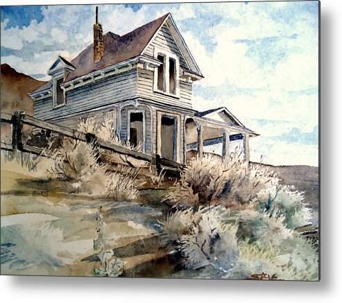 Abandoned Metal Print featuring the painting Abandoned house by Steven Holder