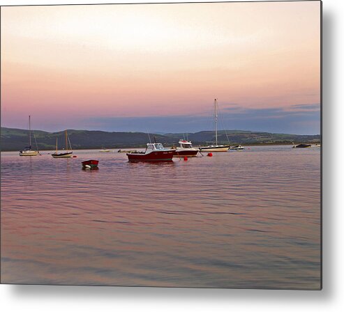 Dyfi Metal Print featuring the photograph Aberdovey moorings. by Paul Scoullar