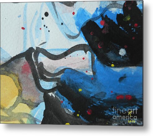 Katerina Stamatelos Metal Print featuring the painting Abstract-26 by Katerina Stamatelos