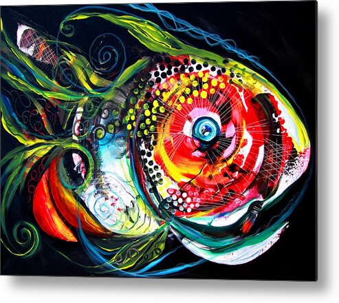 Fish Metal Print featuring the painting Abstract Baboon Fish by J Vincent Scarpace