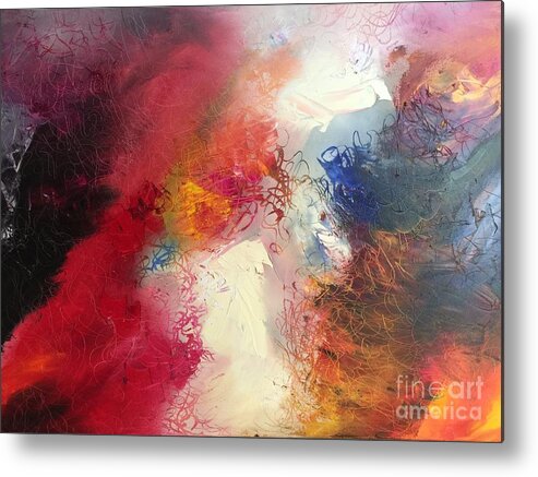 Canvas Metal Print featuring the painting Abstract by Carrie Maurer