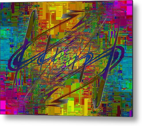 Abstract Metal Print featuring the digital art Abstract Cubed 309 by Tim Allen