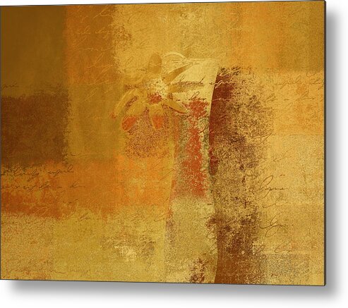 Abstract Metal Print featuring the digital art Abstract Floral - 14v2ct01a by Variance Collections