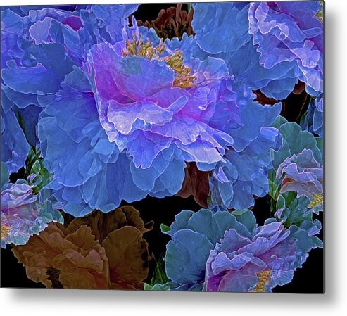 Peonies Metal Print featuring the digital art Abundance by Lynda Lehmann