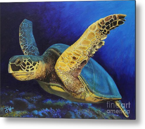 Turtle Metal Print featuring the painting Las Tortugas by Jerome Wilson